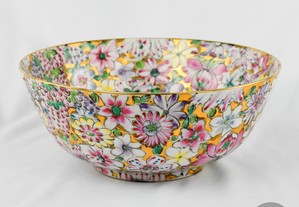 Taça porcelana da China, decoração  Mille Fleure , circa 1960, Diâmetro: 23,5 cm