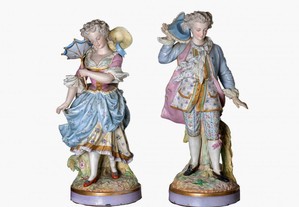 Estatuetas porcelana Limoges de Alpinien Margain Napoleão III