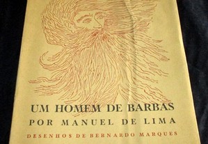 Livro Um Homem de Barbas Manuel de Lima 1ª edição
