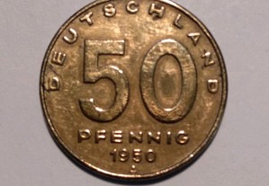 Moeda de 50 Pfennig 1950 Alemanha