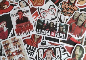 50 Stickers Autocolantes La Casa De Papel