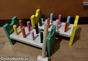 Brinquedos de Madeira Conjunto de 2 com 2 Martelos