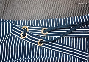 Blusa azul navy com ilhós MASSIMO DUTTI tamanho S