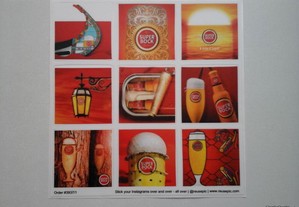 Conjunto de 9 stickers/autocolantes Super Bock