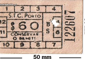 5 Bilhetes de eléctrico do Porto anos 50/60