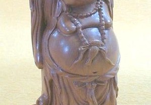 Buda de resina castanha 14,5x6x5cm