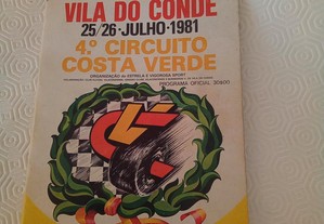 Programa Oficial 4º Circuito Costa Verde Julho de 1981 Vila do Conde