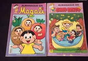 2 Livros Almanaque do Chico Bento e Magali Globo