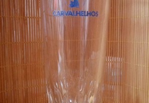 Copo antigo em vidro com publicidade às Águas de Carvalhelhos ( rótulo Azul)
