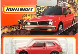 Honda Civic 1976 (red) - Matchbox - Escala 1/64 - NOVO