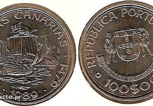 100 Escudos 1989 Ilhas Canárias - soberba