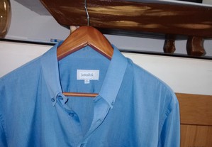 Camisa, Manga comprida, Marca Registda Jackerton, Azul liso - tamanho XL - Como Nova