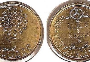 5 Escudos 1986 latão - soberba