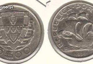 5 Escudos 1934 - mbc/mbc+ prata