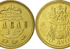 16 moedas de 10 avos de Macau de 1993