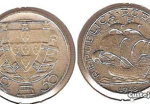 2.50 Escudos 1948 - bela/soberba prata