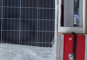 Painel solar com bateria gel 100 amp.