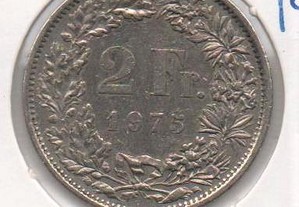 Suiça - 2 Francs 1975 - bela