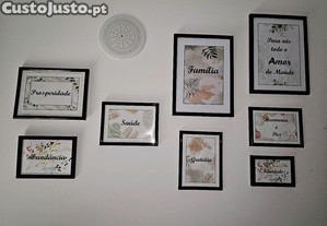 Conjunto de molduras com palavras inspiradoras.