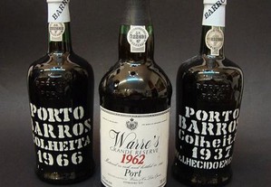 3 Garrafas de vinho do Porto datadas