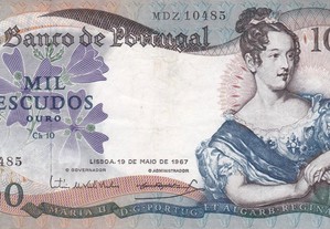 Nota de 1000$00 D. Maria II