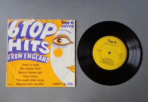 Disco vinil single - 6 Top Hits From England