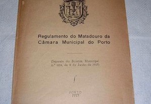 Regulamento Matadouro da Cam. Municipal Porto 1957