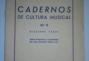 Livro "Cadernos de cultura musical n2 Giuseppe Verdi" 1939