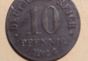 Moedas de 10 Pfennig 1920, 1921 e 1922: Alemanha
