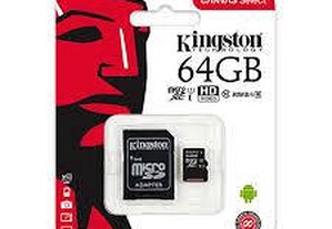 Cartão Micro SD Kingston 64GB c/ adaptador