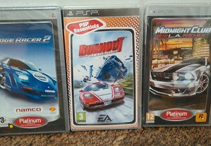 Burnout, Midnight Club, Ridge Racer Nacionais de videojogos PSP NOVOS