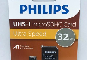 Cartão de memória 32GB Philips com adaptador - Classe 10