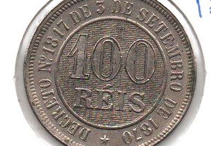 Brasil (Império) - 100 Reis 1889 - bela
