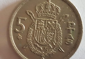Moeda 5 pesetas espanha 1975