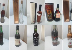 Garrafas Diversas_Aguardentes, Vinhos da Madeira e Cognacs