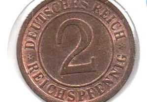 Alemanha (Rep. Weimar) - 2 Reichspfennig 1924 A - bela/soberba
