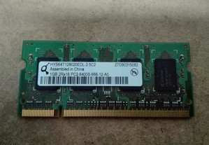 Memórias ram DDR2 PC2-6400 para portátil 1GB