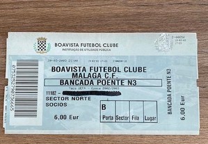 Bilhete de Futebol "Boavista x Malaga CF" - Taça UEFA 02/03