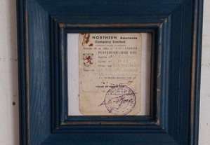 Antigo Talão de Apólice de Seguro da Companhia NORTERN, datado de 1/3/1956 (10 x 7,5 cm)