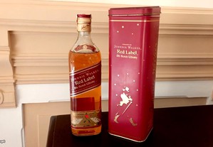 Lata e Whisky Johnnie Walker Red Label Antigo