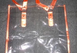 Mala/saco transparente e cor laranja