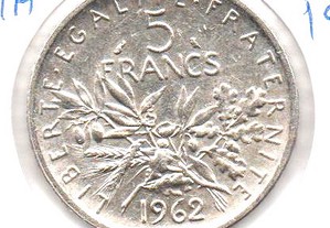França - 5 Francs 1962 - soberba prata