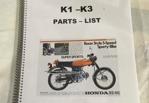 Honda SS50Z Parts List - Catálogo lista de peças