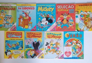 Selecção 9 livros antigos BD Disney, Almanaque, Edição Extra, Selecção As melhores histórias Mickey
