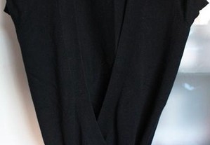 Casaco de lã preto com cinto LA REDOUTE T. 34-36