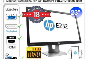 Monitor Profissional HP 23 FHD 1920 x 1050 vga dp HDMI 2 USB
