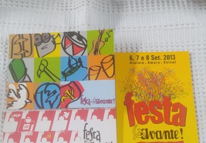 3 postais da Festa do Avante de 1989, 2010 e 2013