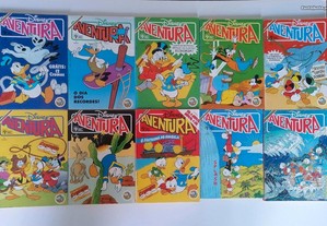Selecção de 10 livros antigos de BD da edição Disney Aventura entre os Números 4 e o 40