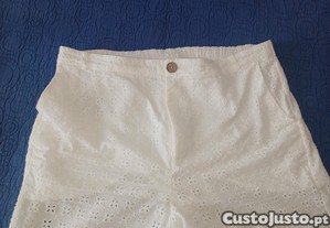 Calas brancas bordado ingls da Zara