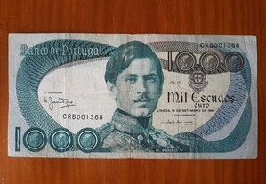 Nota antiga D.Pedro V de 1000 Escudos 1980